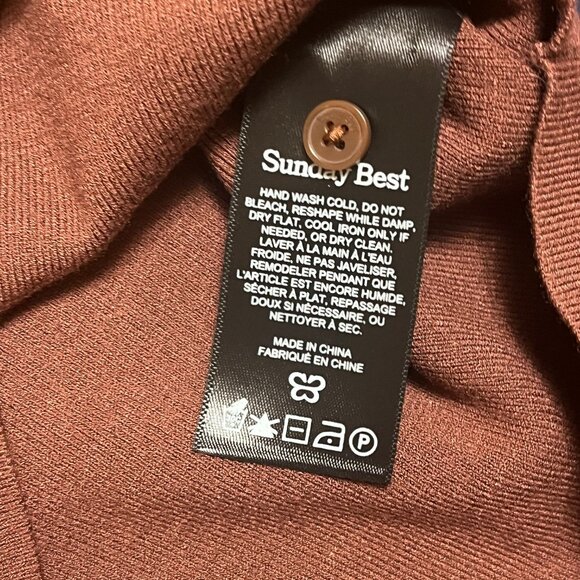 NWOT Aritzia/Sunday Best Izzy Cropped Cardigan in Cognac Brown, Size S - Picture 9 of 9